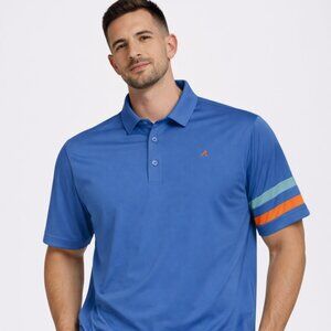 Redvanly Sevigne Men’s Golf Polo Shirt Blue XL Performance Stretch NWT